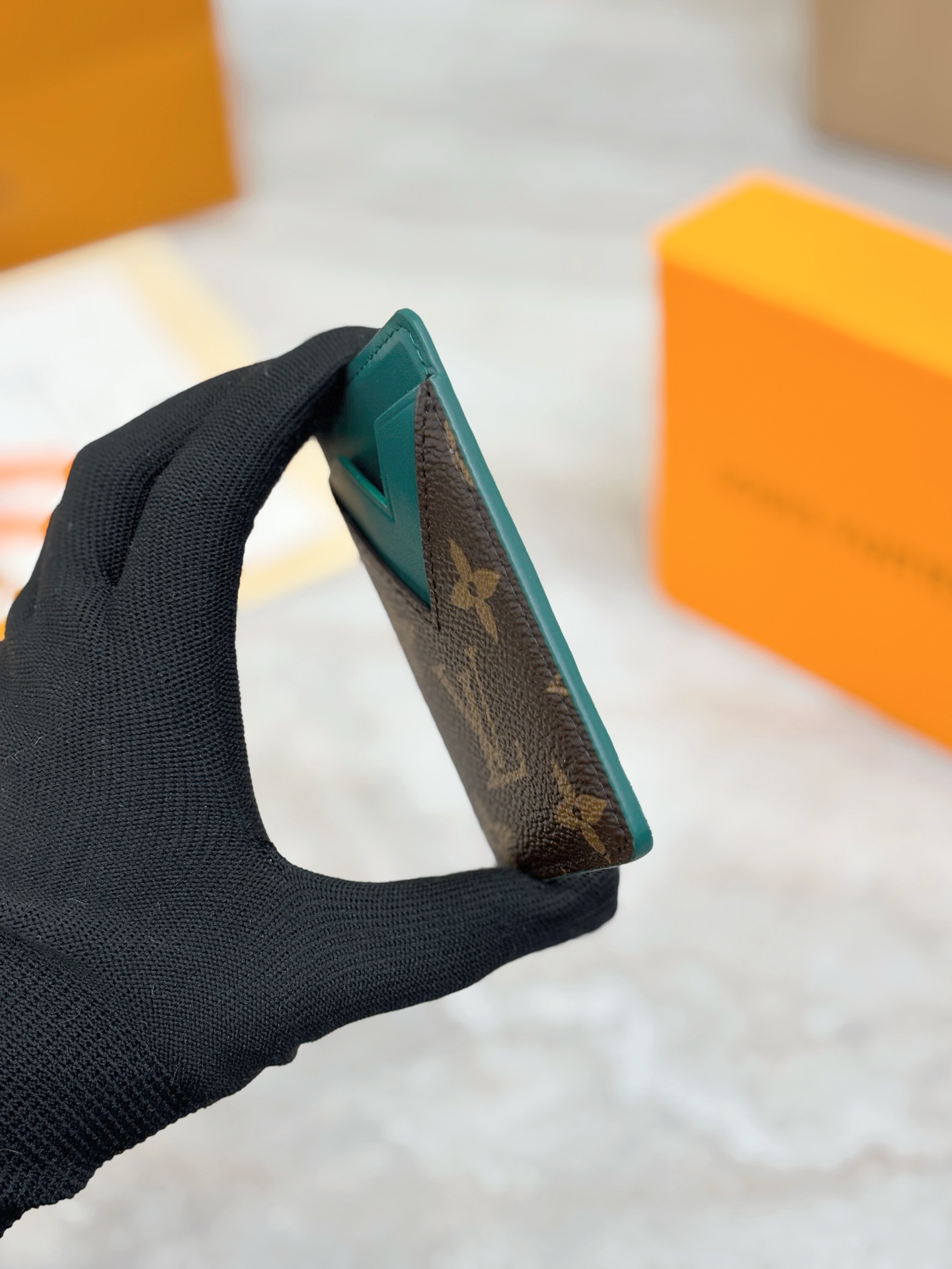 Louis Vuitton LV 루이비통 모노그램 그린 카드 홀더 지갑 M12855