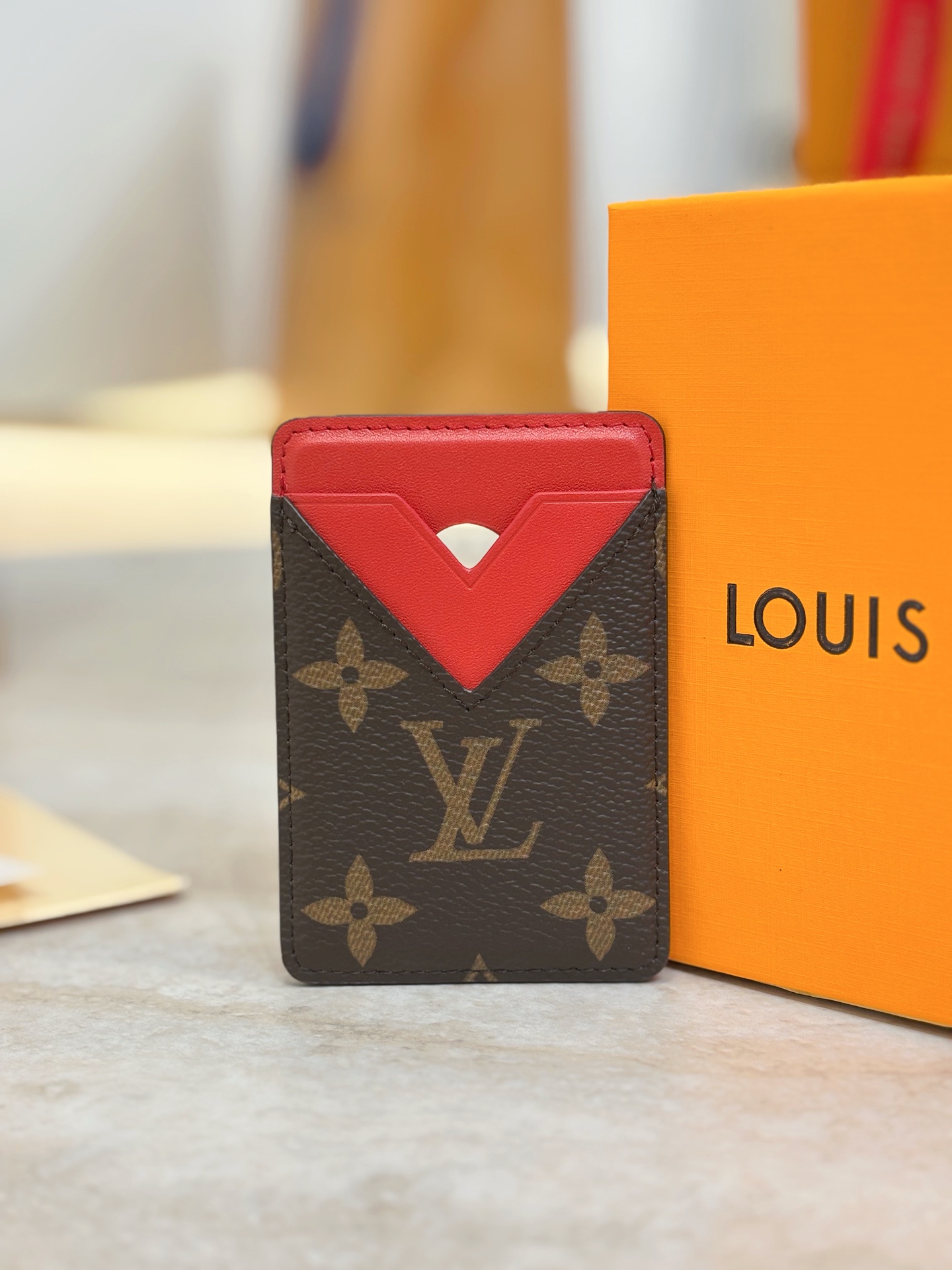 Louis Vuitton LV 루이비통 모노그램 레드 카드 홀더 지갑 M12856