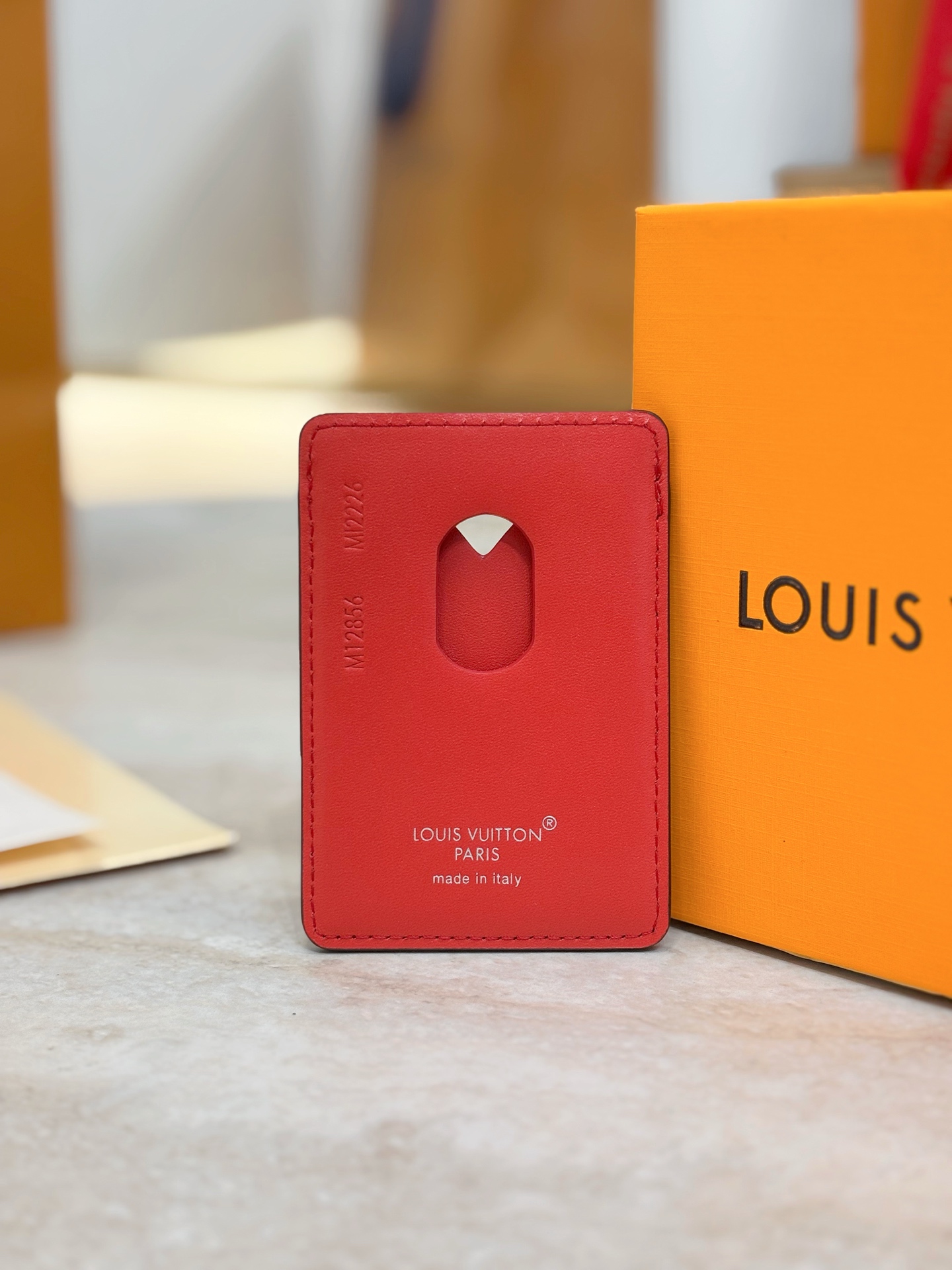 Louis Vuitton LV 루이비통 모노그램 레드 카드 홀더 지갑 M12856