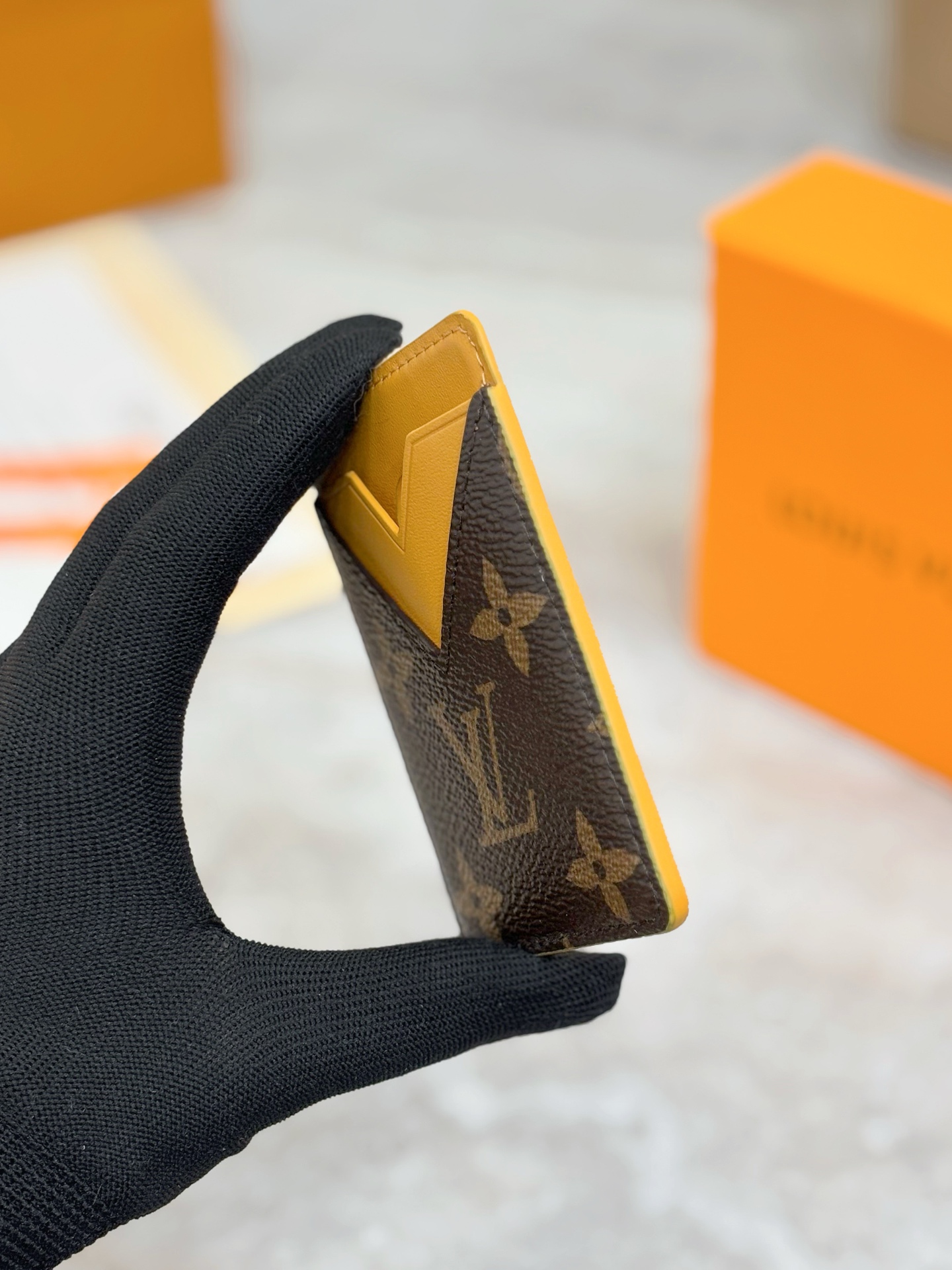 Louis Vuitton LV 루이비통 모노그램 옐로우 카드 홀더 지갑 M12853