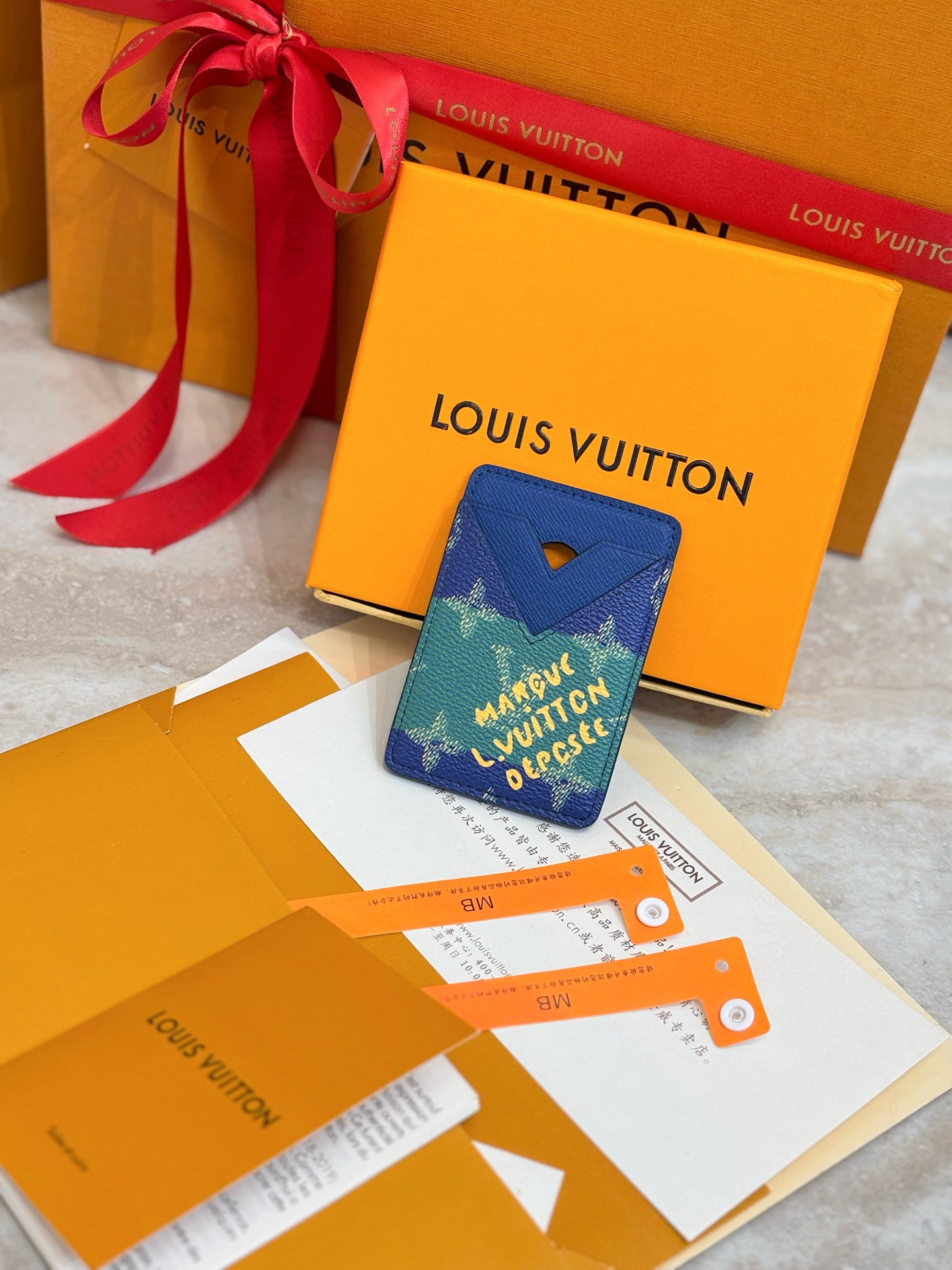 Louis Vuitton LV 루이비통 모노그램 스카이 블루 카드 홀더 지갑 M26030