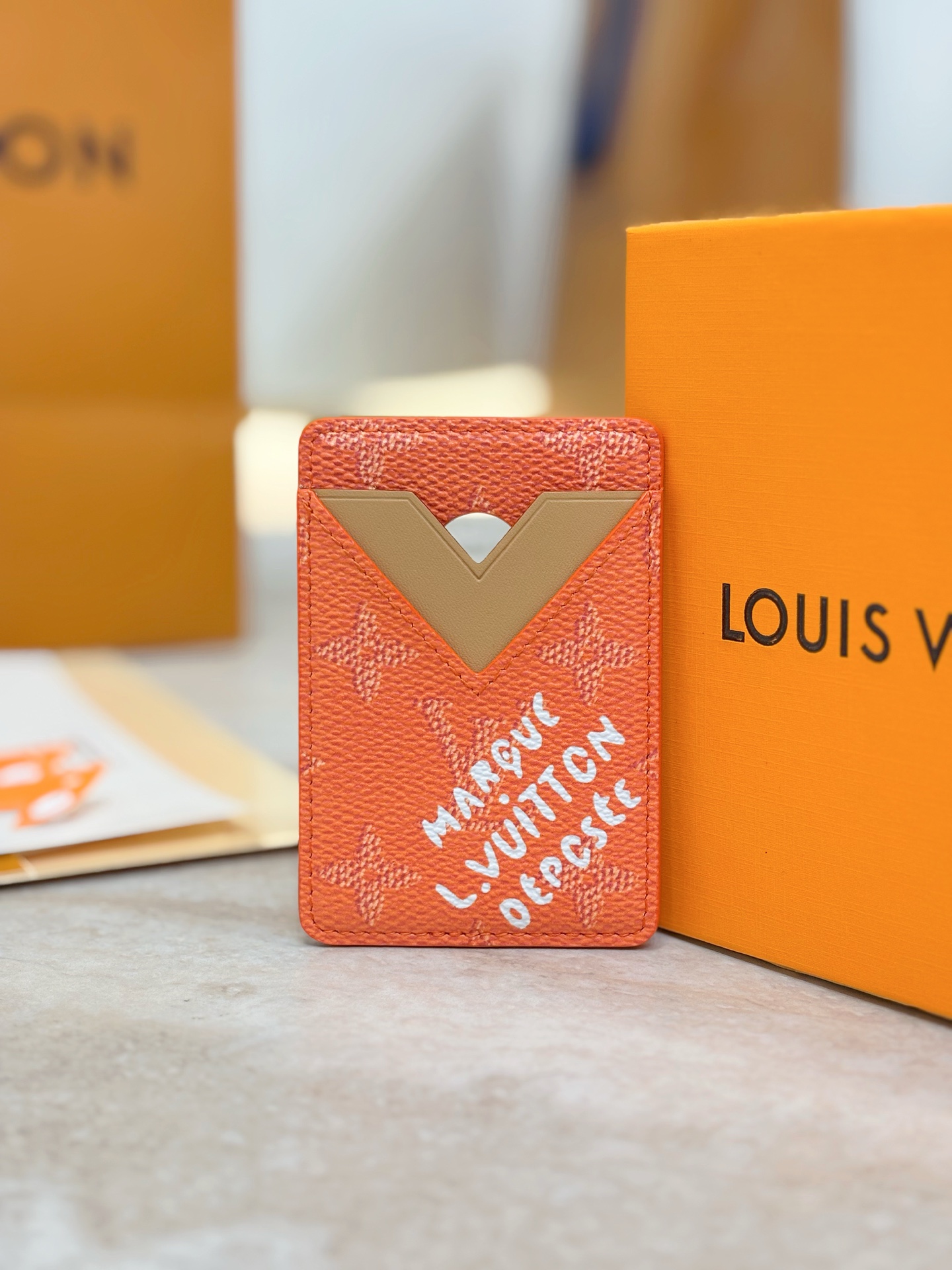 Louis Vuitton LV 루이비통 모노그램 오렌지 카드 홀더 지갑 M26945