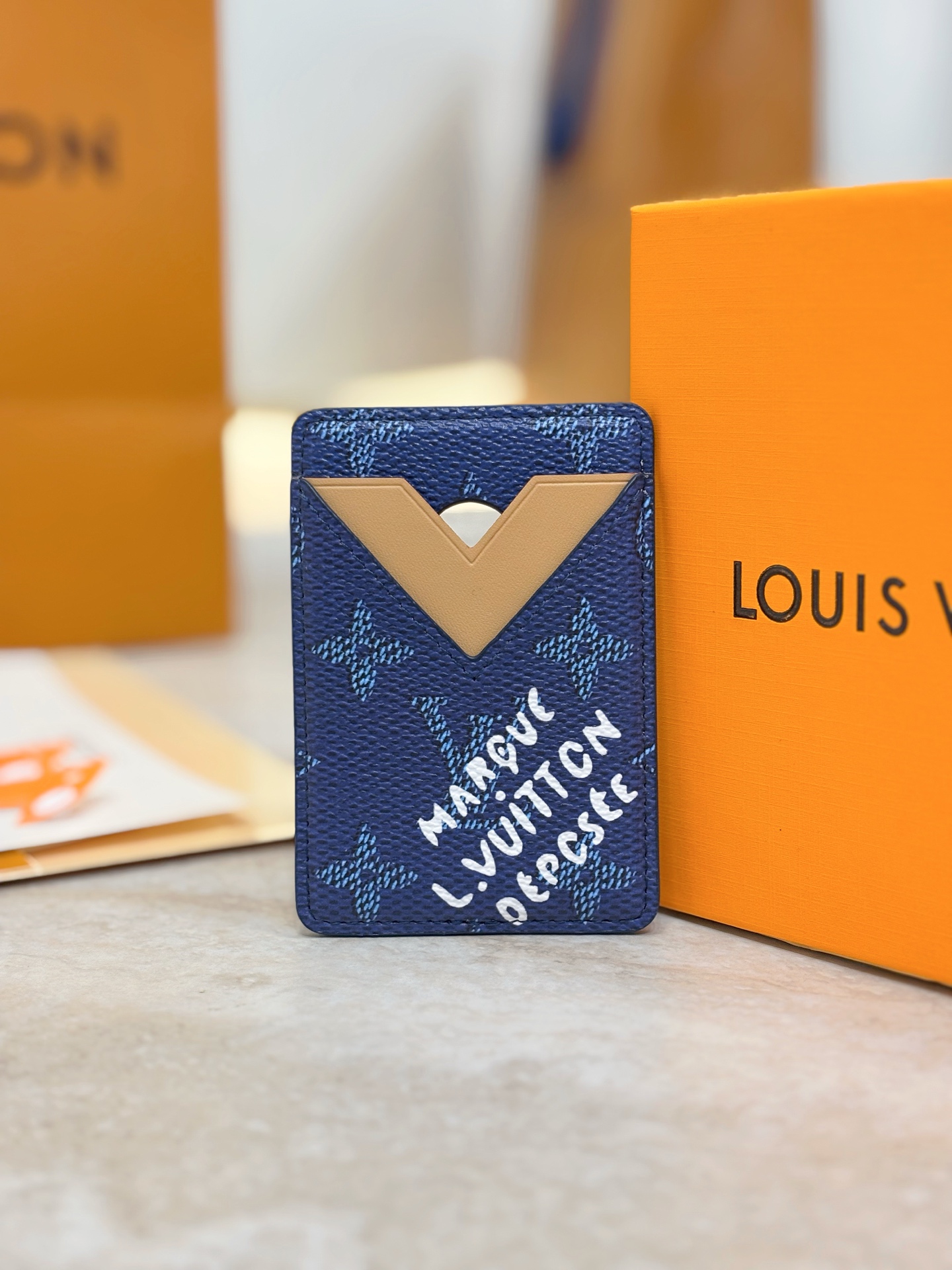 Louis Vuitton LV 루이비통 모노그램 블루 카드 홀더 지갑 M26946