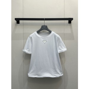 프라다(Prada) 입체 로고 와이어 셔링 반팔 티셔츠 의류