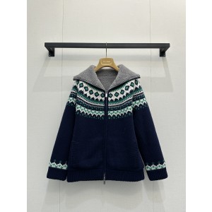 miumiu 미우미우 페어아일 자카드 양모 후리스 자켓 재킷 의류