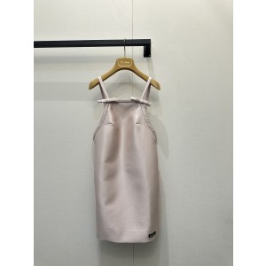 미우미우(miumiu) 핑크 리본 새틴 슬립 원피스 의류