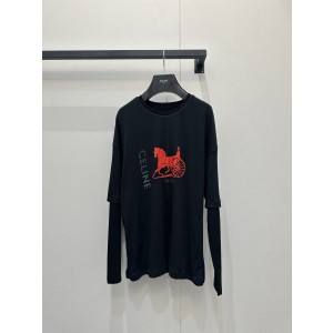 셀린느(CELINE) 마차 로고 긴팔 티셔츠 의류