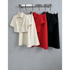 발렌티노(Valentino) 입체 꽃 장식 쥬얼 셋업 상의 하의 스커트 세트 의류