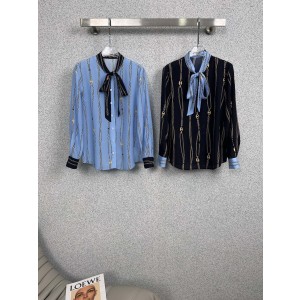 구찌(Gucci) 프렌치 타이 체인 프린트 블라우스 셔츠 의류