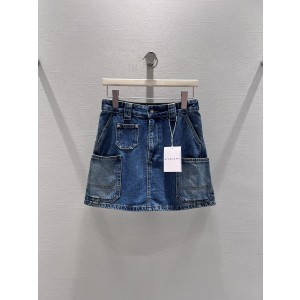 GIVENCHY 지방시 워크웨어 디스트로이드 데님 스커트 치마 의류