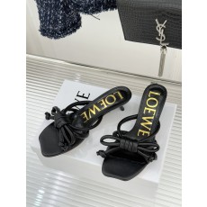 로에베(LOEWE) 리본 캣힐 슬리퍼 신발