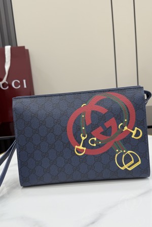 GUCCI 구찌 GG 수프림 인터로킹 G & 홀스빗 클러치 가방 (855581)