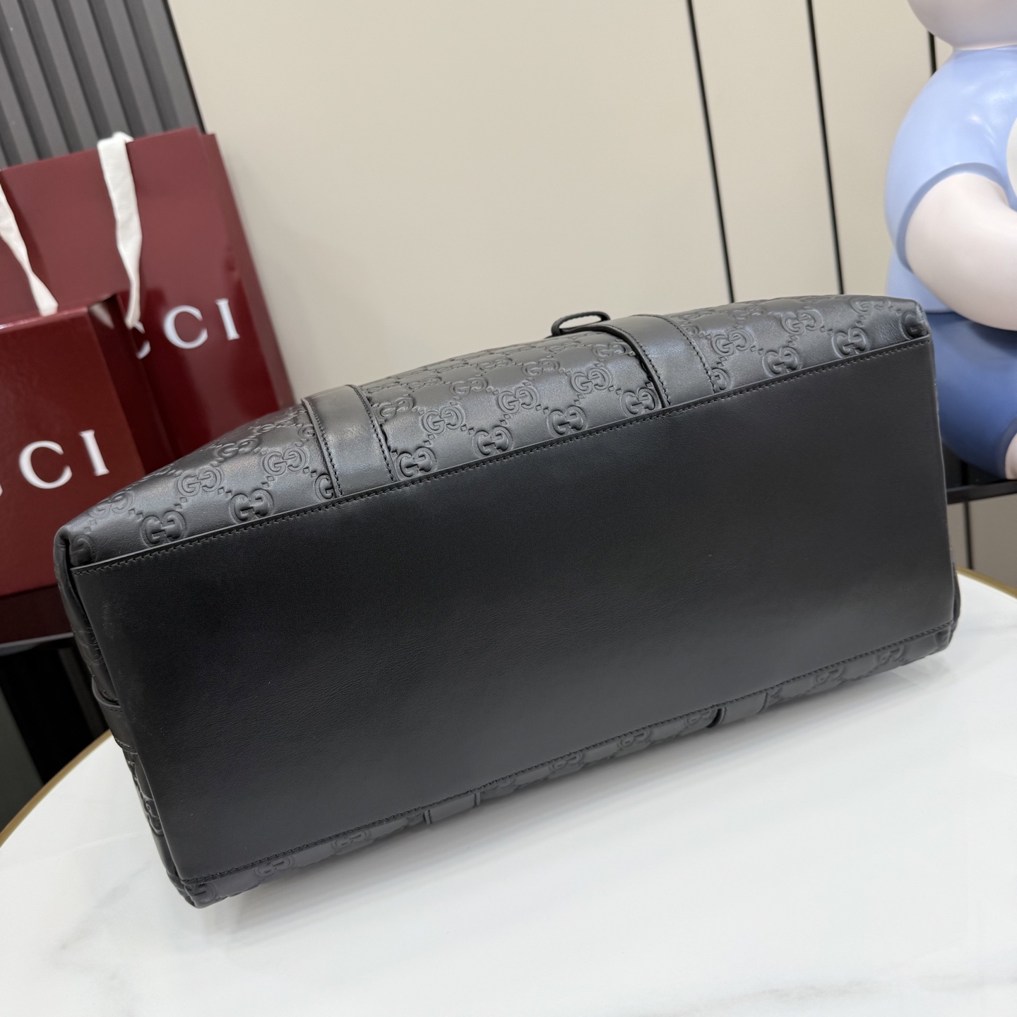 GUCCI 구찌 GG 엠블럼 블랙 엠보싱 프리미엄 토트백 가방 (850218)