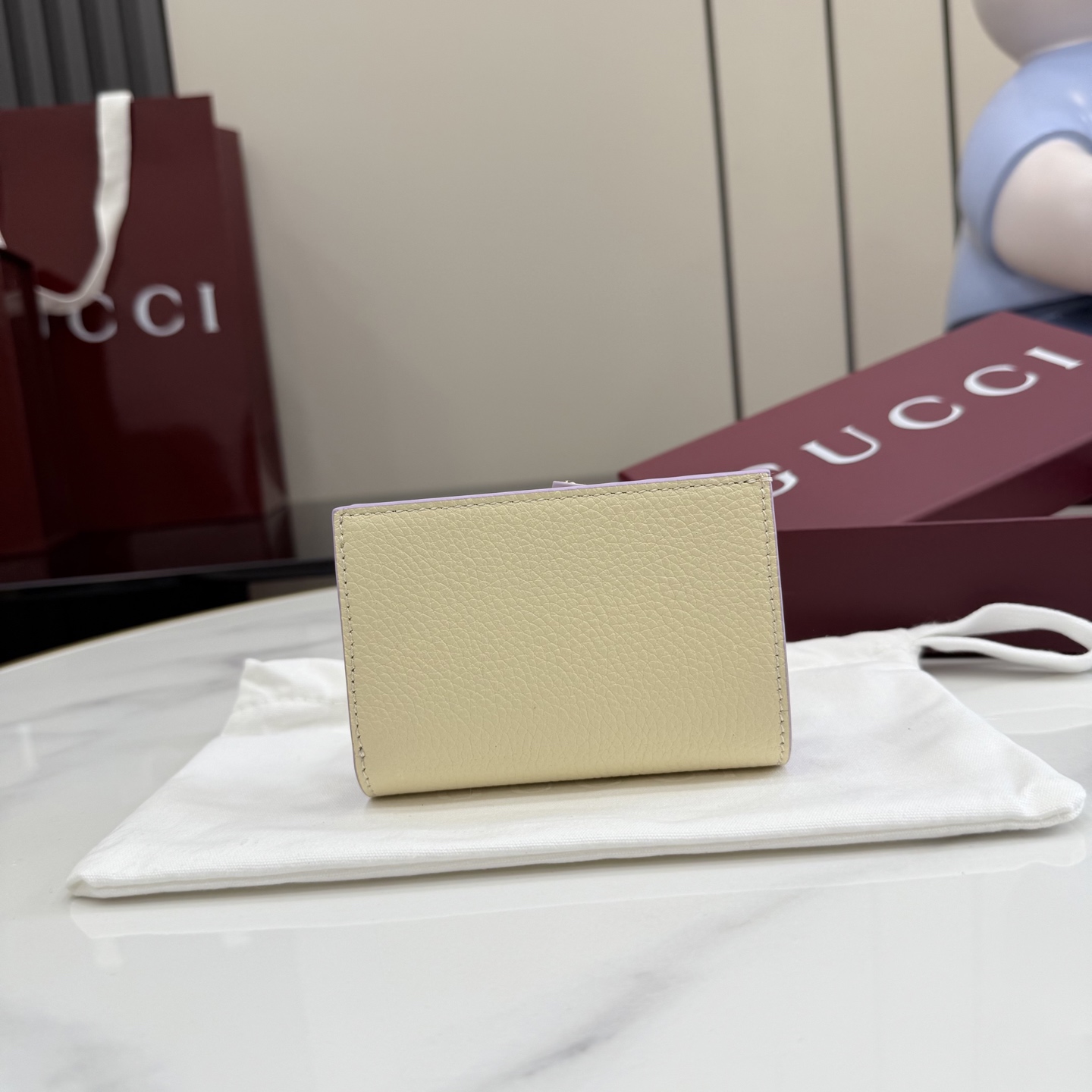 GUCCI 구찌 GG 마몽(Marmont) 옐로우 & 라이트 퍼플 미니 지갑 (772328)