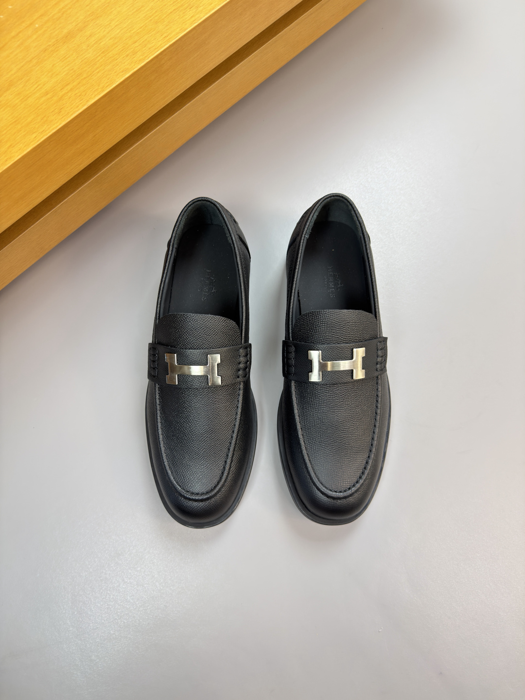 HERMES 에르메스 핸드그레인 레더 드레스 슈즈 구두 신발