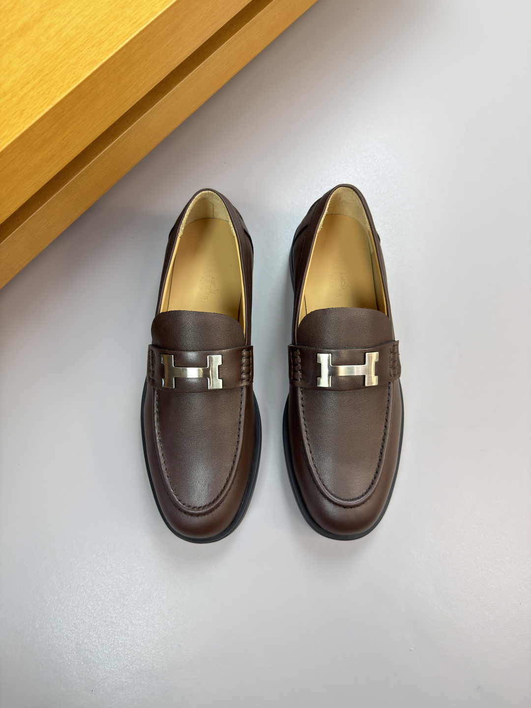 HERMES 에르메스 핸드그레인 레더 드레스 슈즈 구두 신발