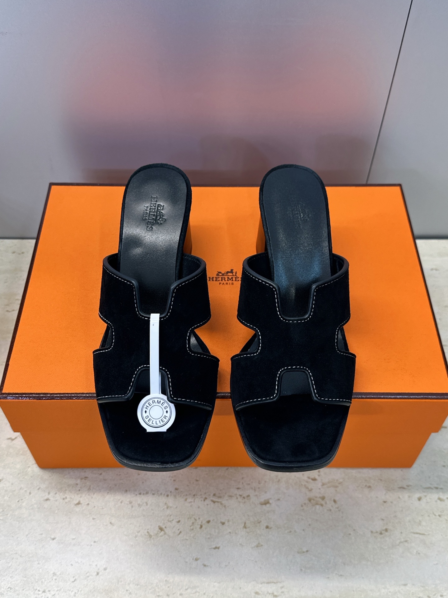 에르메스(HERMES)  굵은굽 슬리퍼 샌들 신발