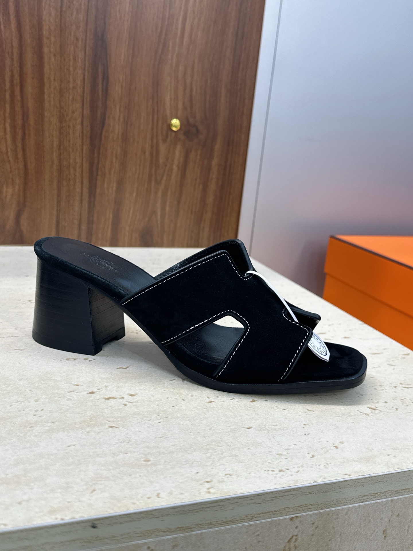 에르메스(HERMES)  굵은굽 슬리퍼 샌들 신발