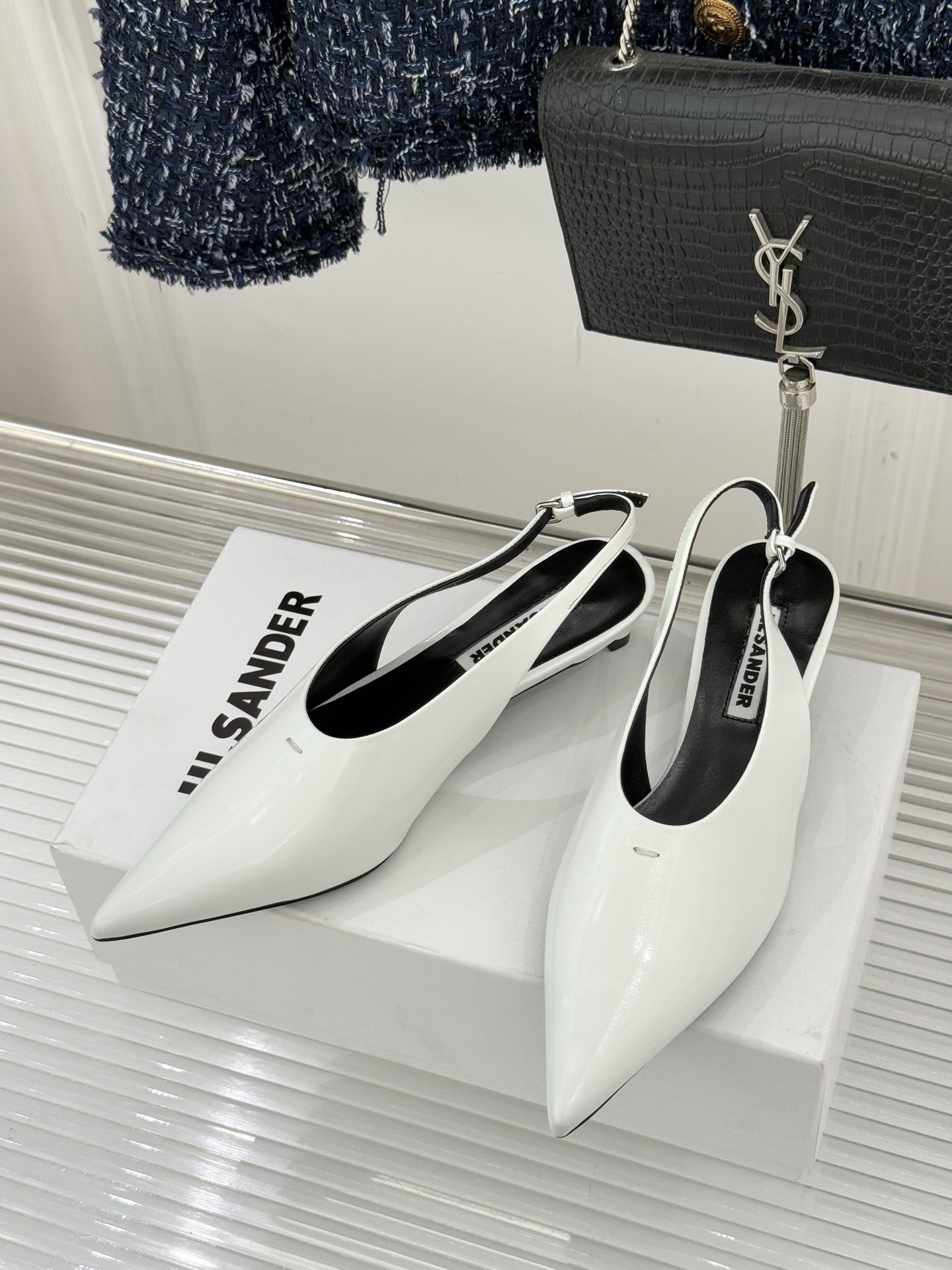 질샌더(Jil Sande) 백오픈 캣힐 샌들 신발