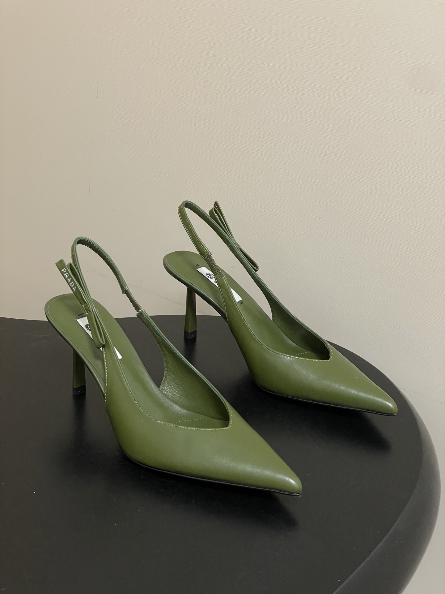 Prada 프라다 런웨이 컬렉션 리본 슬링백 힐 구두 신발