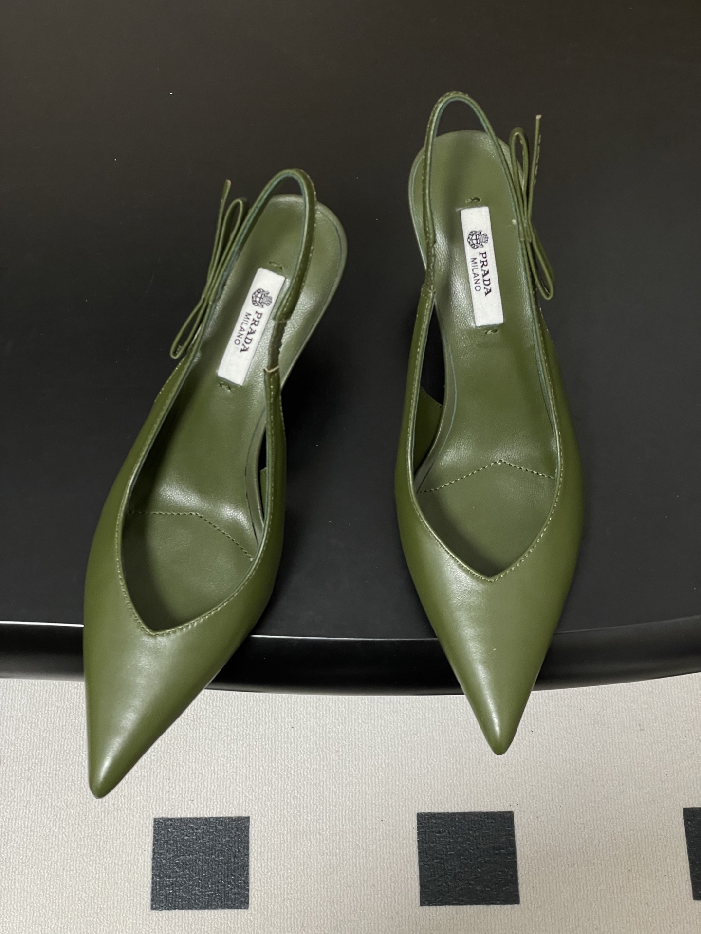 Prada 프라다 런웨이 컬렉션 리본 슬링백 힐 구두 신발