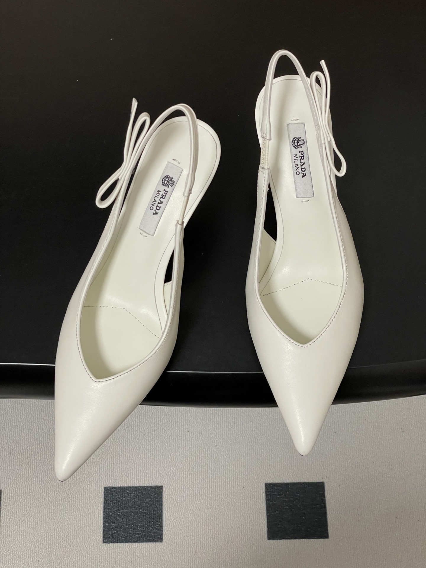 Prada 프라다 런웨이 컬렉션 리본 슬링백 힐 구두 신발