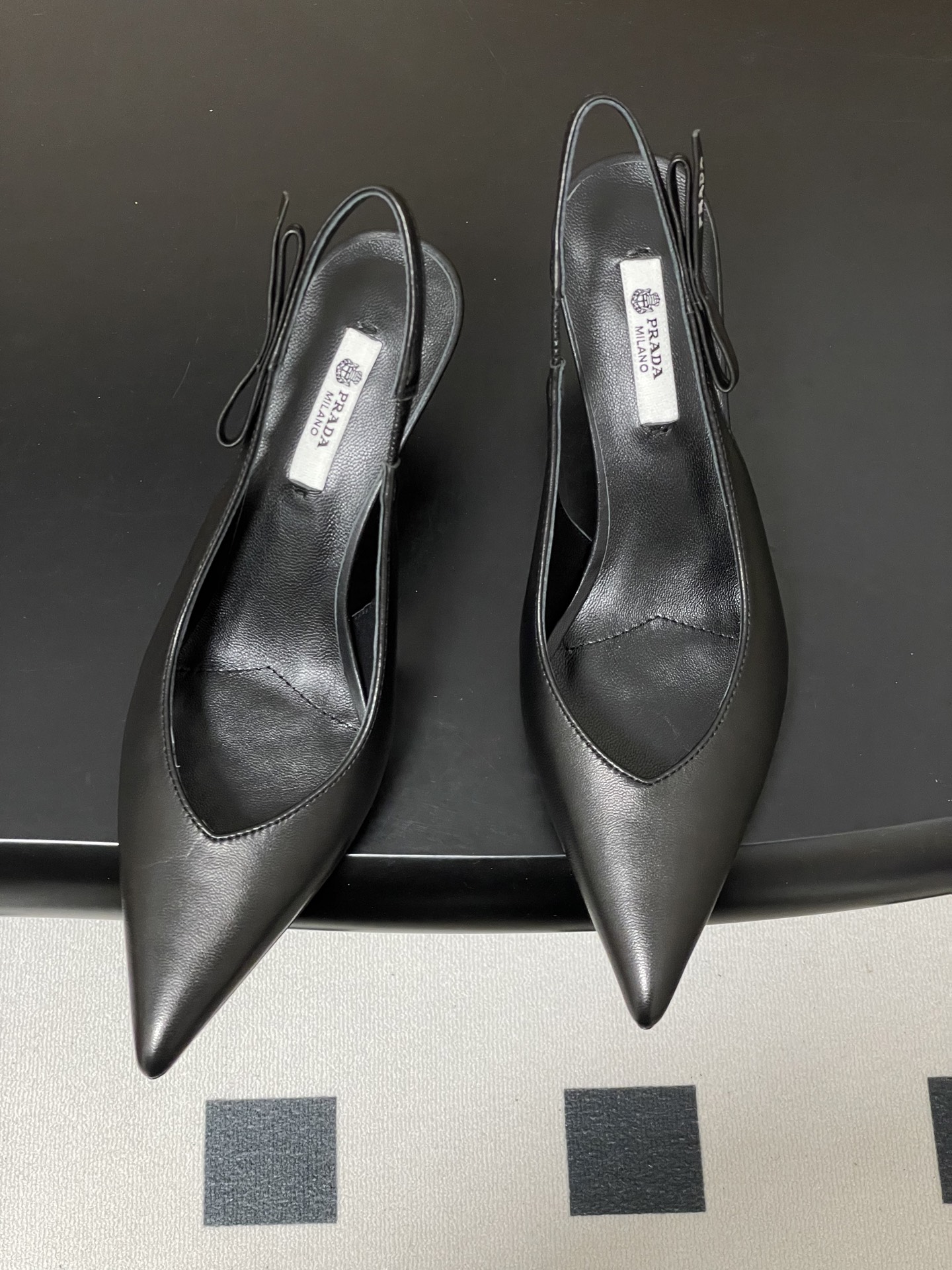 Prada 프라다 런웨이 컬렉션 리본 슬링백 힐 구두 신발