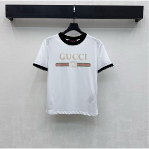 Gucci 구찌 프릴 로고 레트로 반팔 티셔츠 의류