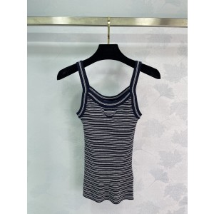 Prada 프라다 26ss 스트라이프 니트 홀터/나시 베스트 민소매 의류