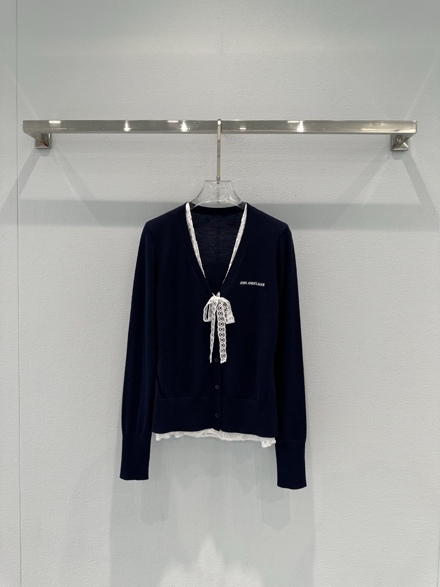 ann andelman 앤 안델만 26ss 레이스 믹스 니트 가디건 의류