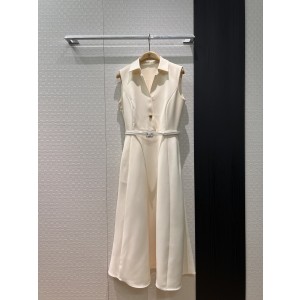 Dior CD 디올 26 S/S 신상 칼라 딥 V넥 민소매 롱 원피스 의류