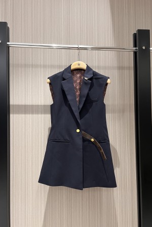 LV 루이비통 모노그램 안감 언밸런스 지퍼 베스트 조끼 민소매 자켓 재킷 의류