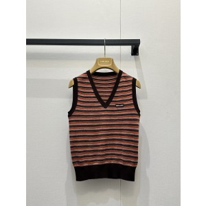 miumiu 미우미우 빈티지 배색 스트라이프 울 베스트 조끼 의류