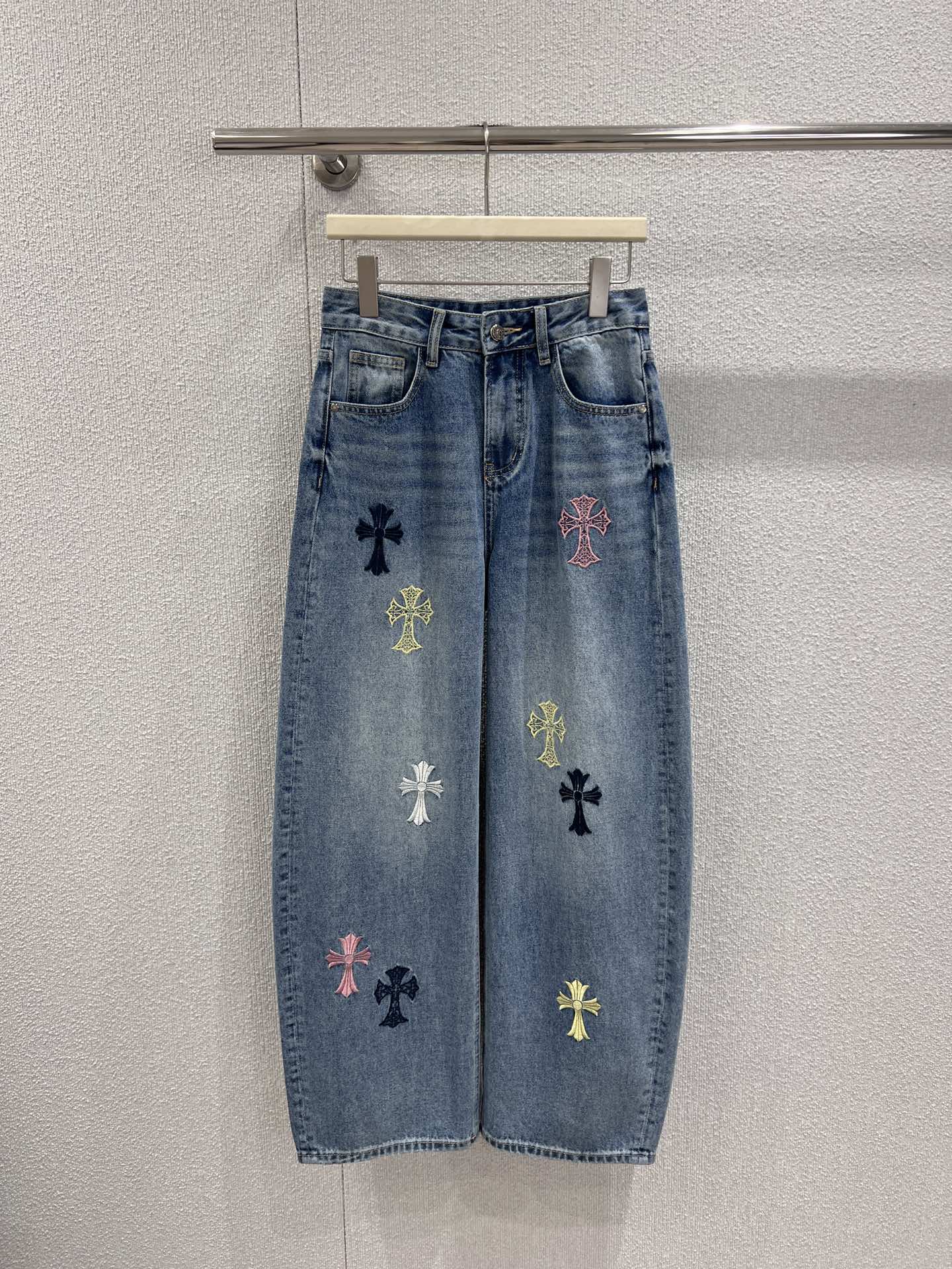 Chrome Hearts CH 크롬하츠 십자가 자수 데님 팬츠 청바지 의류