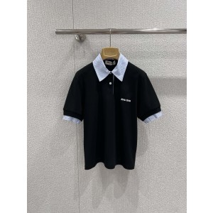 miumiu 미우미우 배색 카라 반팔 폴로 셔츠 의류