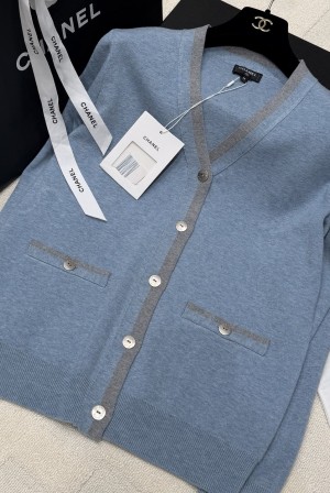 Chanel 26P 샤넬 그레이 블루 가디건 의류