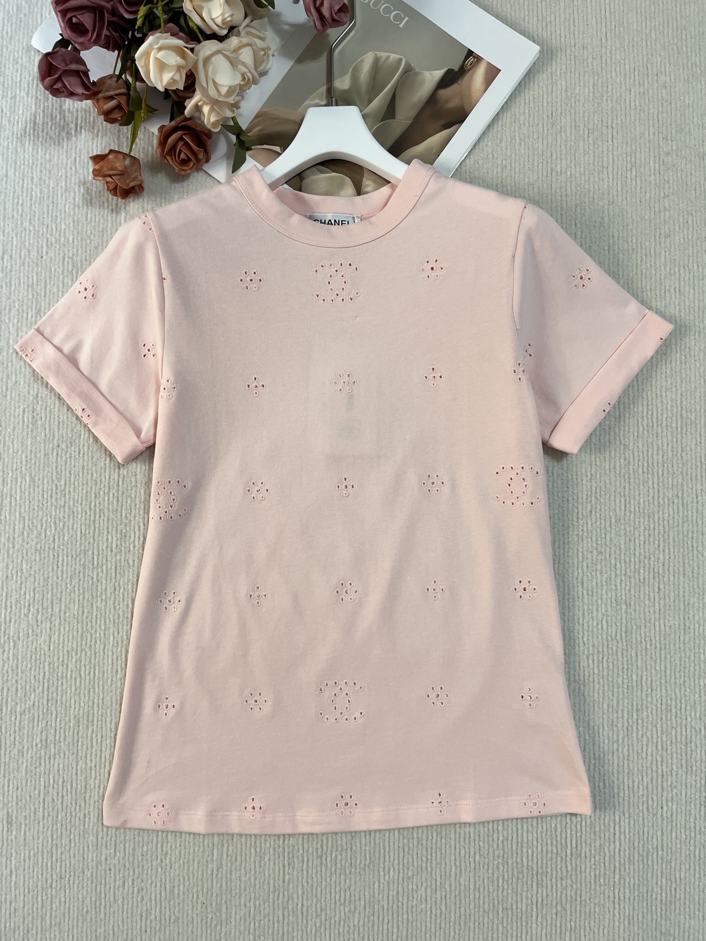 Chanel 샤넬 펀칭 자수 로고 반팔 티셔츠 의류