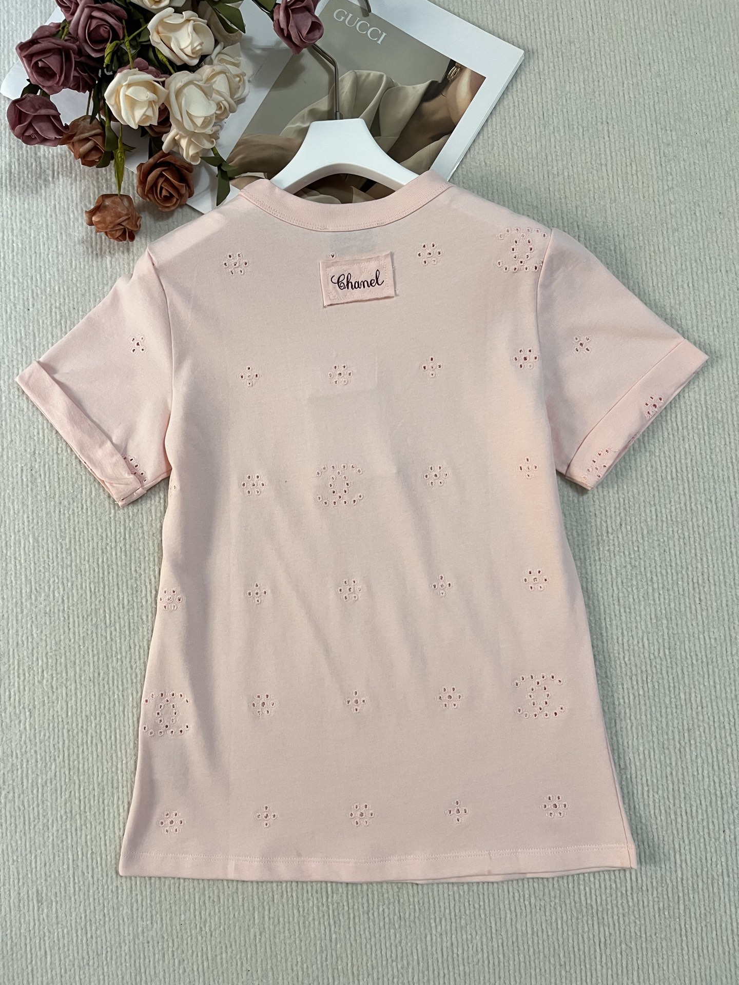 Chanel 샤넬 펀칭 자수 로고 반팔 티셔츠 의류