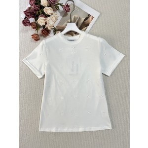 Chanel 샤넬 펀칭 자수 로고 반팔 티셔츠 의류