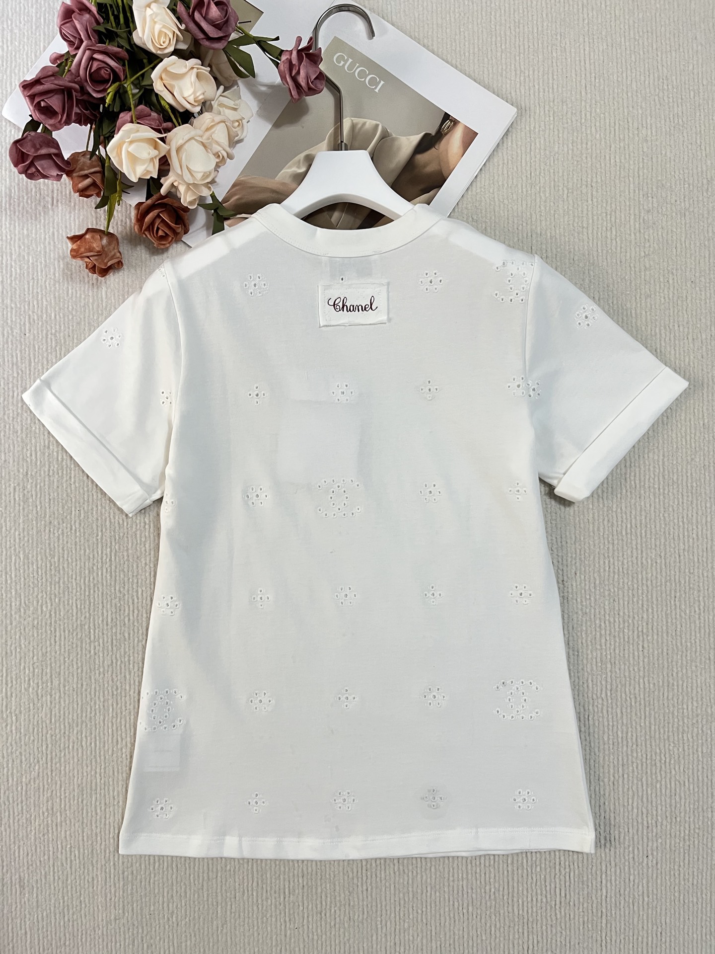 Chanel 샤넬 펀칭 자수 로고 반팔 티셔츠 의류