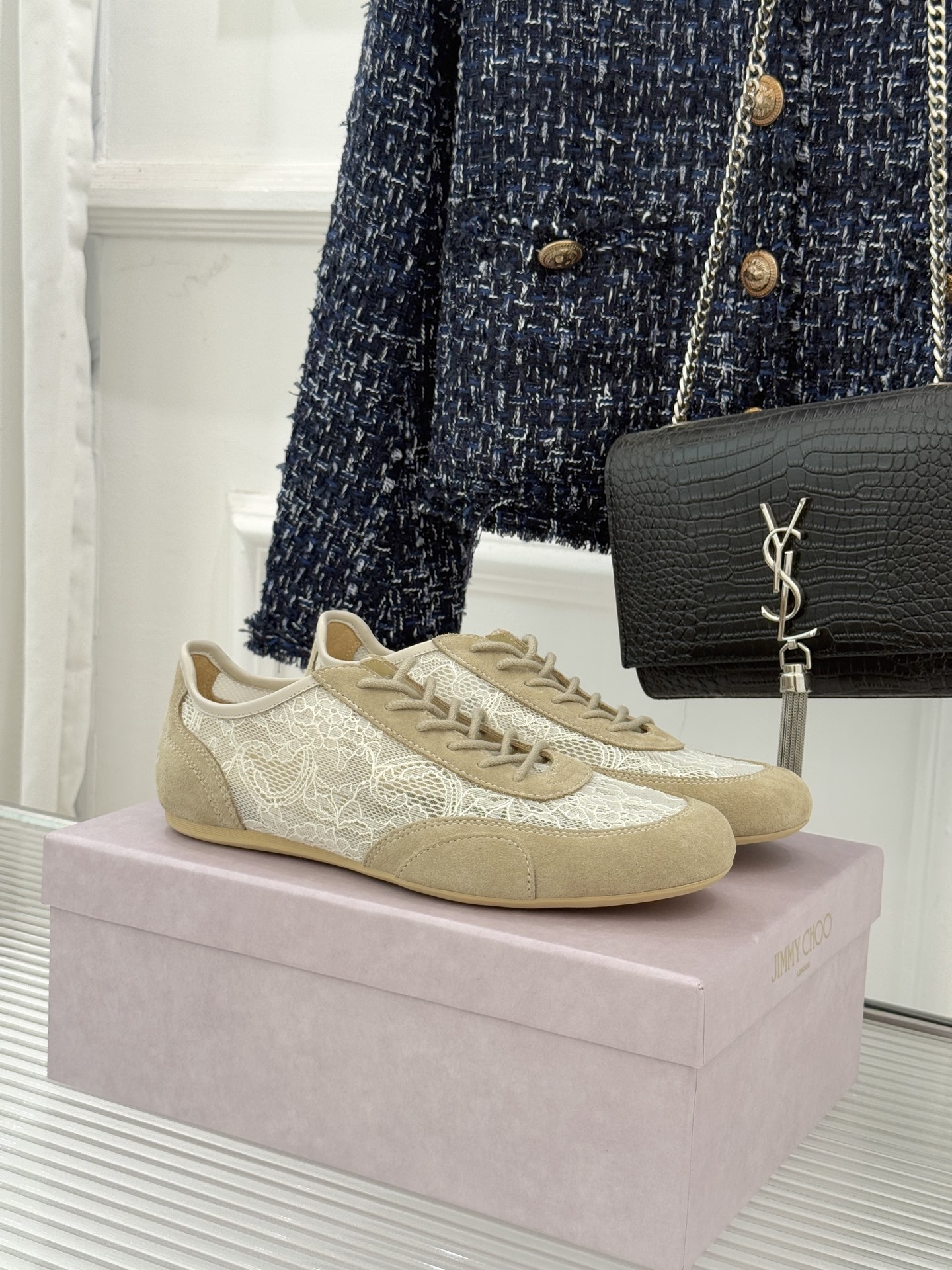 지미추(JIMMYCHOO) 레이스 캐주얼 스니커즈 신발