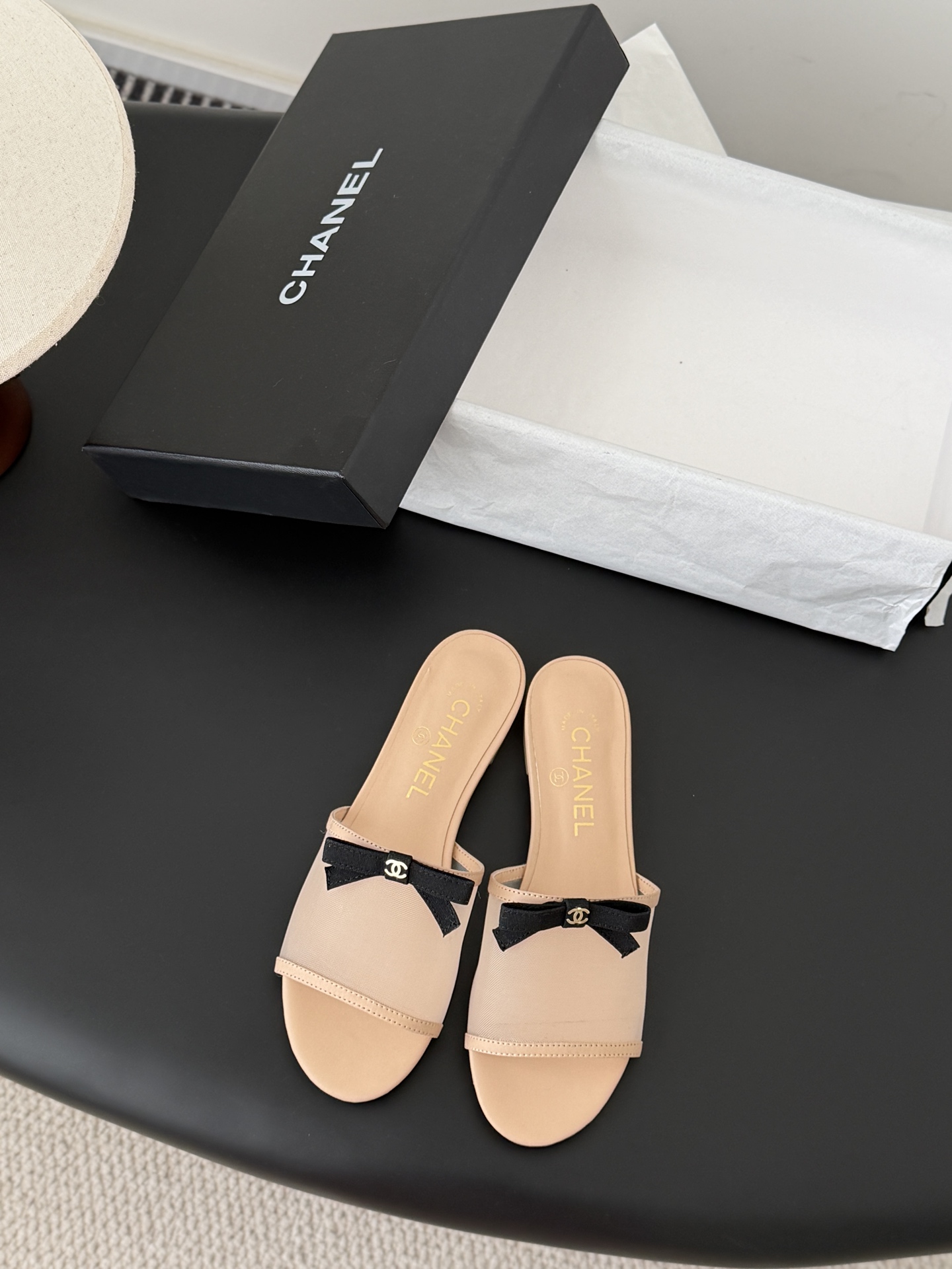 Chanel 26K 샤넬 리본 망사 메쉬 슬리퍼 샌들 신발