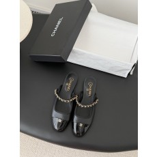 Chanel 25B 샤넬 체인 마리제인 슬링백 플랫 샌들 슈즈 신발