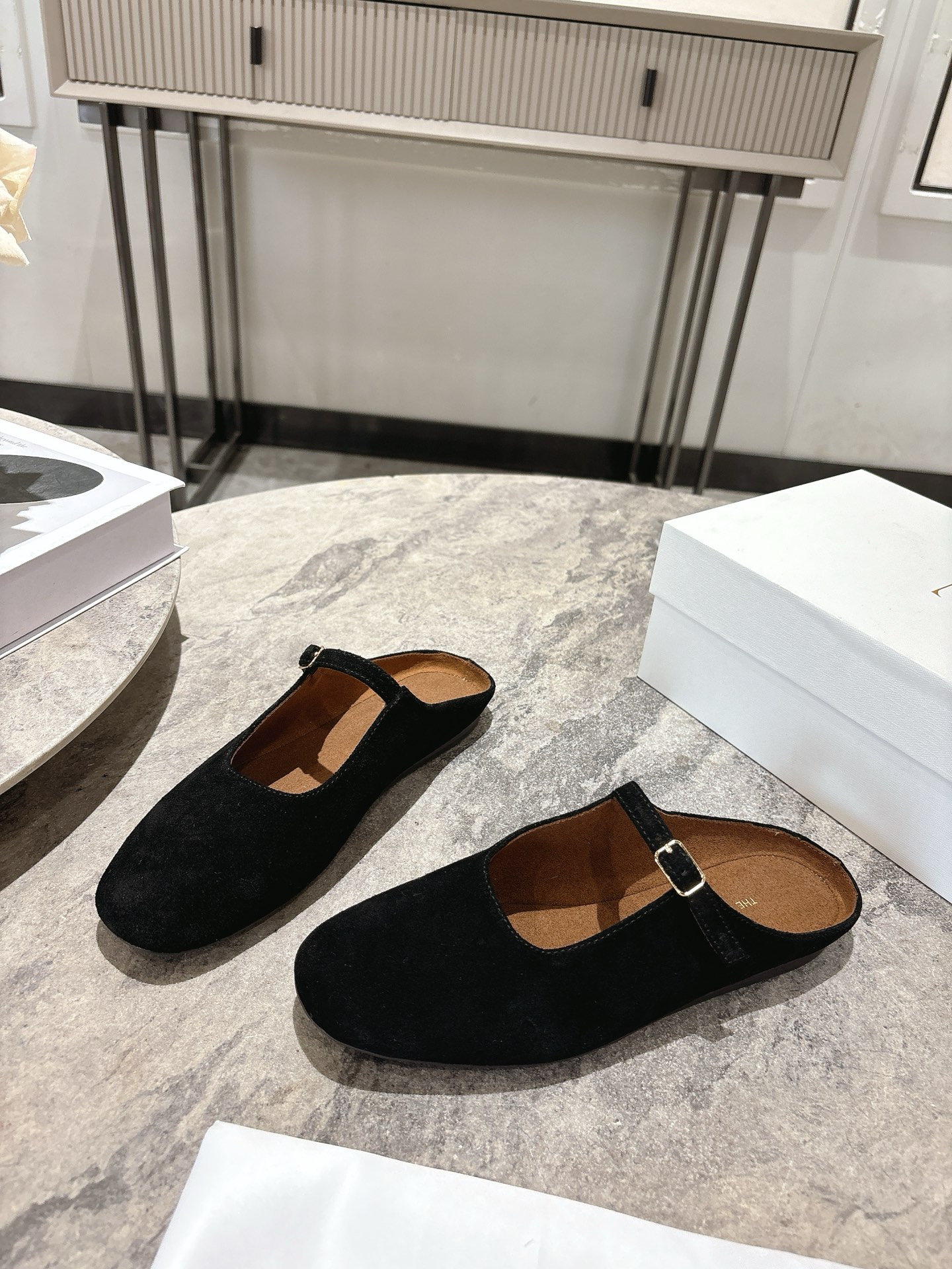 The Row TR 더 로우 스웨이드 뮬 슬리퍼 신발