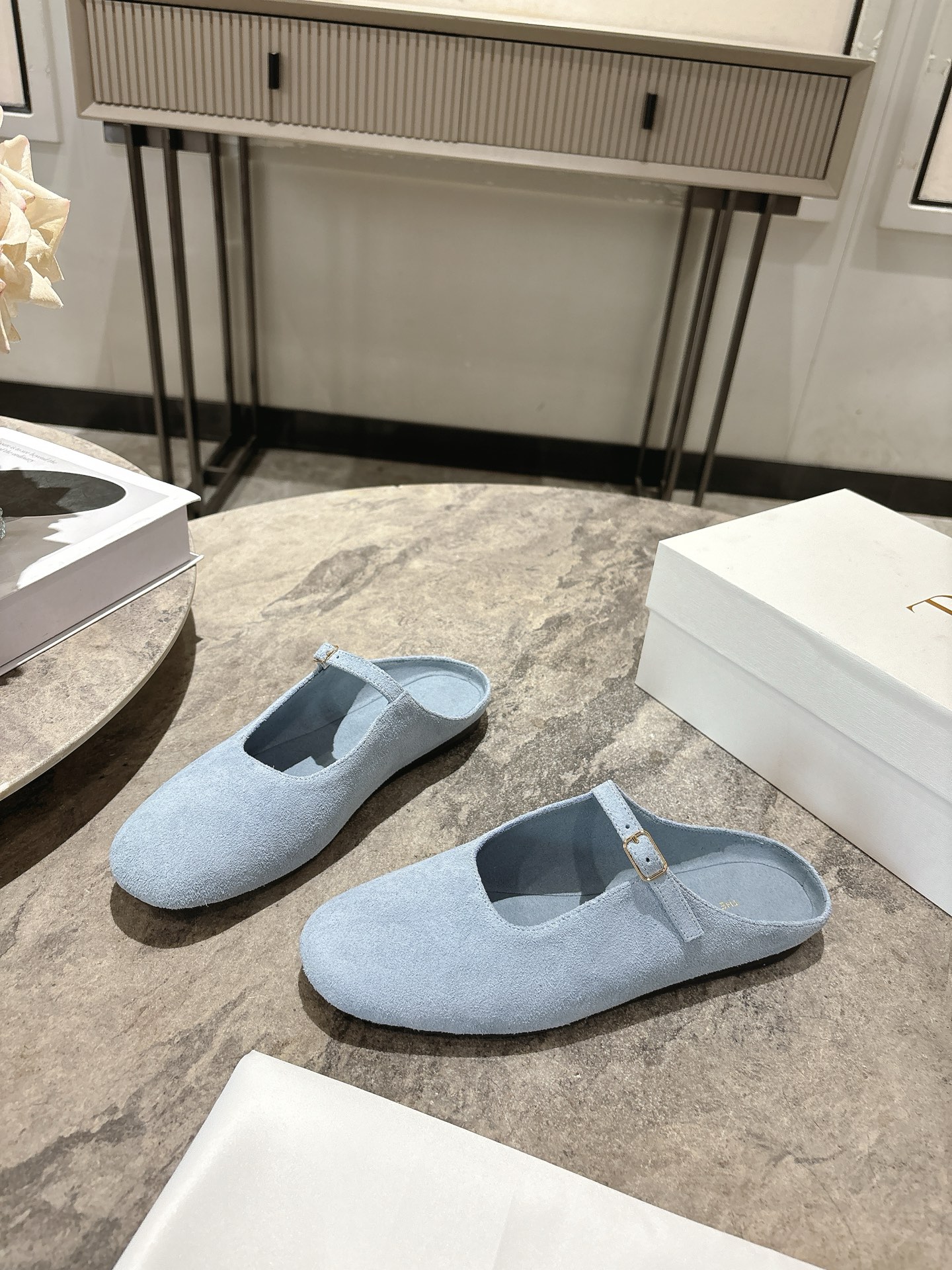 The Row TR 더 로우 스웨이드 뮬 슬리퍼 신발