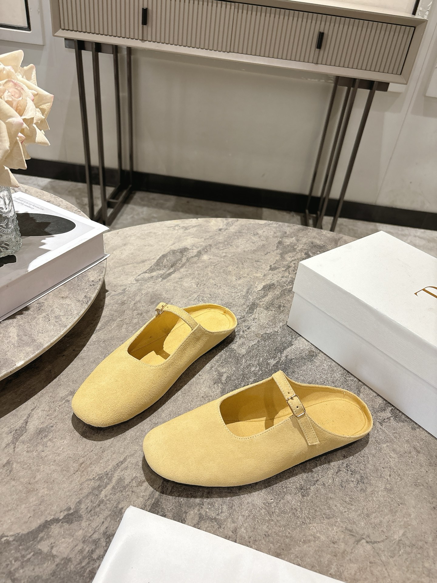 The Row TR 더 로우 스웨이드 뮬 슬리퍼 신발