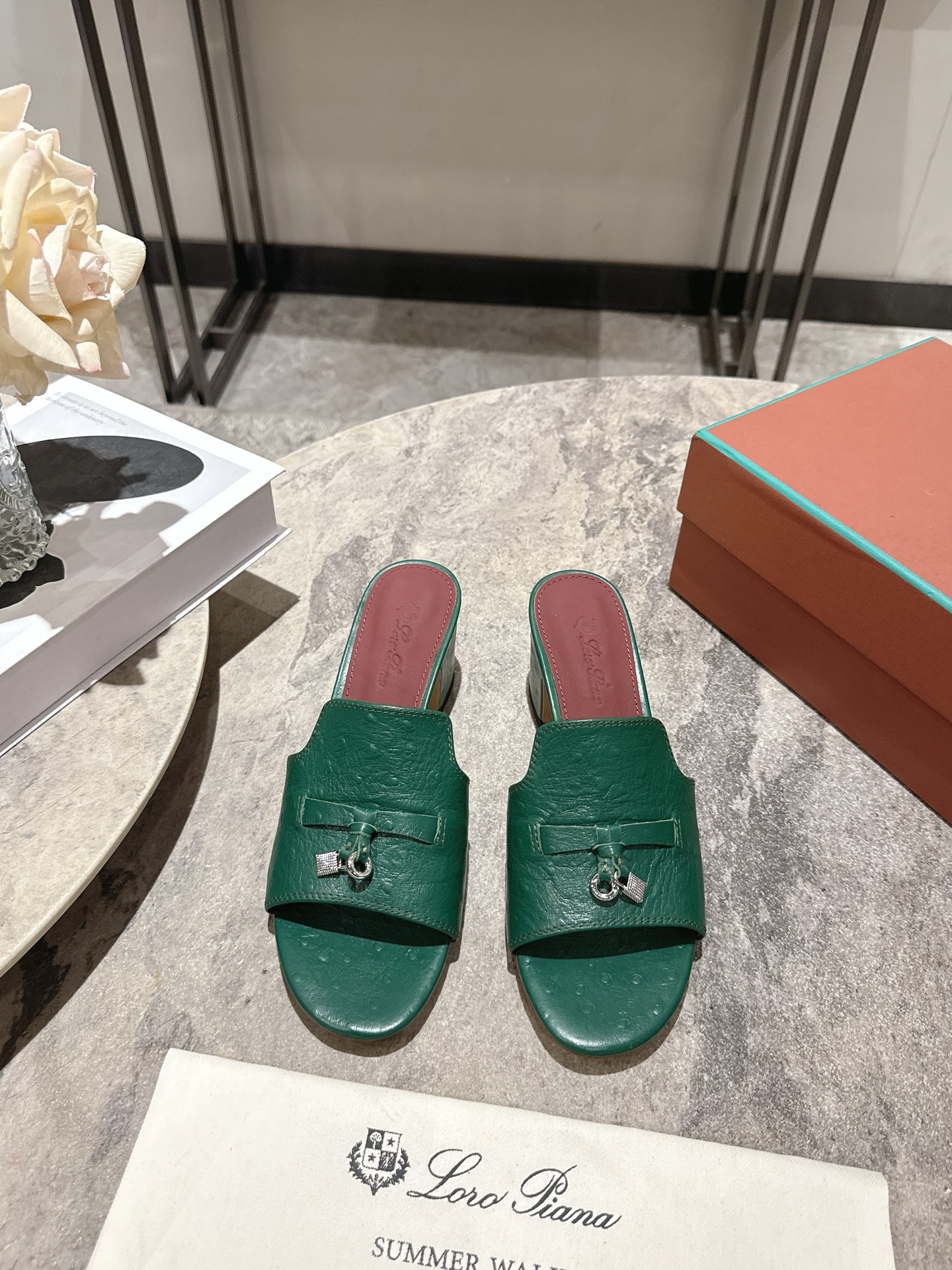 Loro Piana LP 로로 피아나 클래식 플랫/굽 뮬 슬리퍼 신발