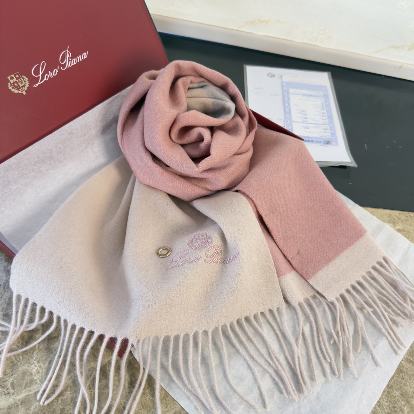 로로피아나(Loro Piana) 더블페이스 캐시미어 머플러 목도리 스카프