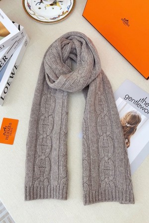 에르메스(HERMES) 핸드메이드 텍스처  캐시미어 커플 목도리 스카프