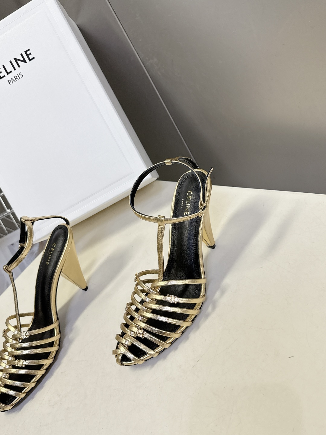 Celine 셀린느 트리오페 앵클 스트랩 펌프스 힐 구두 신발